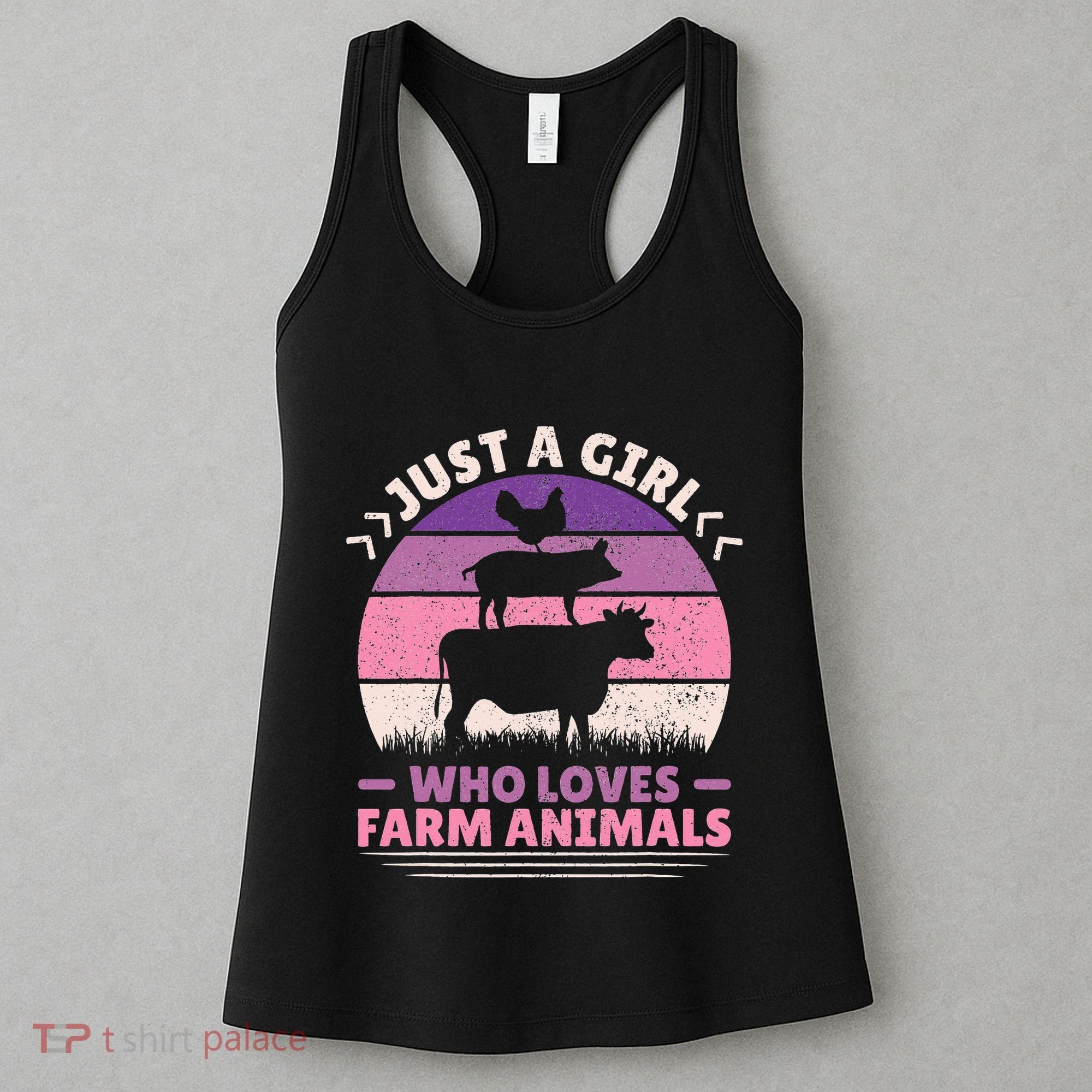 Just A Who Loves Farm funny Animals Lover Women's Tank Top
