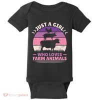 Just A Who Loves Farm funny Animals Lover Baby Bodysuit thumb 0
