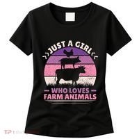 Just A Who Loves Farm funny Animals Lover Women's T-Shirt thumb 0
