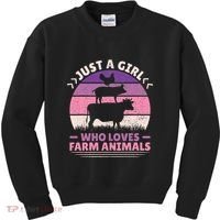 Just A Who Loves Farm funny Animals Lover Kids Sweatshirt thumb 0