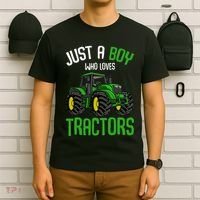 Just A  Who Loves Tractors Farm T-Shirt thumb 6
