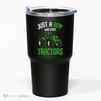 Just A  Who Loves Tractors Farm Tumbler thumb 0