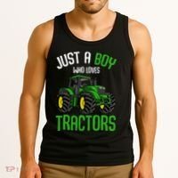 Just A  Who Loves Tractors Farm Tank Top thumb 3