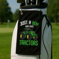 Just A  Who Loves Tractors Farm Golf Towel thumb 2