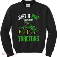 Just A  Who Loves Tractors Farm Kids Sweatshirt thumb 0