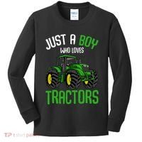 Just A  Who Loves Tractors Farm Kids Long Sleeve Shirt thumb 0