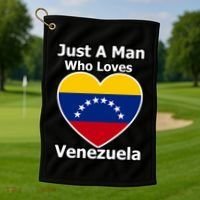 Just A Who Loves Venezuela Meaningful Gift Golf Towel thumb 1