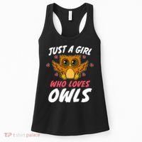 Just A Who Loves Owls Bird Nature Lover  Gift Women's Tank Top thumb 0