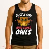Just A Who Loves Owls Bird Nature Lover  Gift Tank Top thumb 3