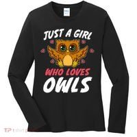 Just A Who Loves Owls Bird Nature Lover  Gift Women's Long Sleeve Shirt thumb 0