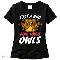 Just A Who Loves Owls Bird Nature Lover  Gift Women's T-Shirt thumb 0