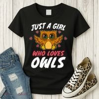 Just A Who Loves Owls Bird Nature Lover  Gift Women's T-Shirt thumb 3