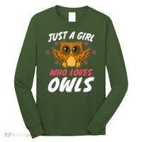 Just A Who Loves Owls Bird Nature Lover  Gift Long Sleeve Shirt thumb 0