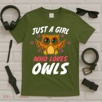 Just A Who Loves Owls Bird Nature Lover  Gift T-Shirt thumb 5