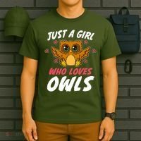 Just A Who Loves Owls Bird Nature Lover  Gift T-Shirt thumb 6
