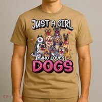 Just A Who Loves Dogs Funny Puppy Dog Lover T-Shirt thumb 3