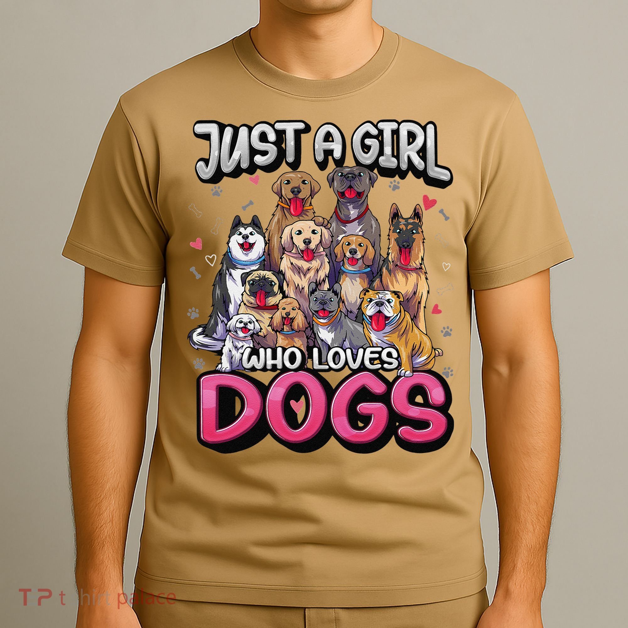 Just A Who Loves Dogs Funny Puppy Dog Lover T-Shirt