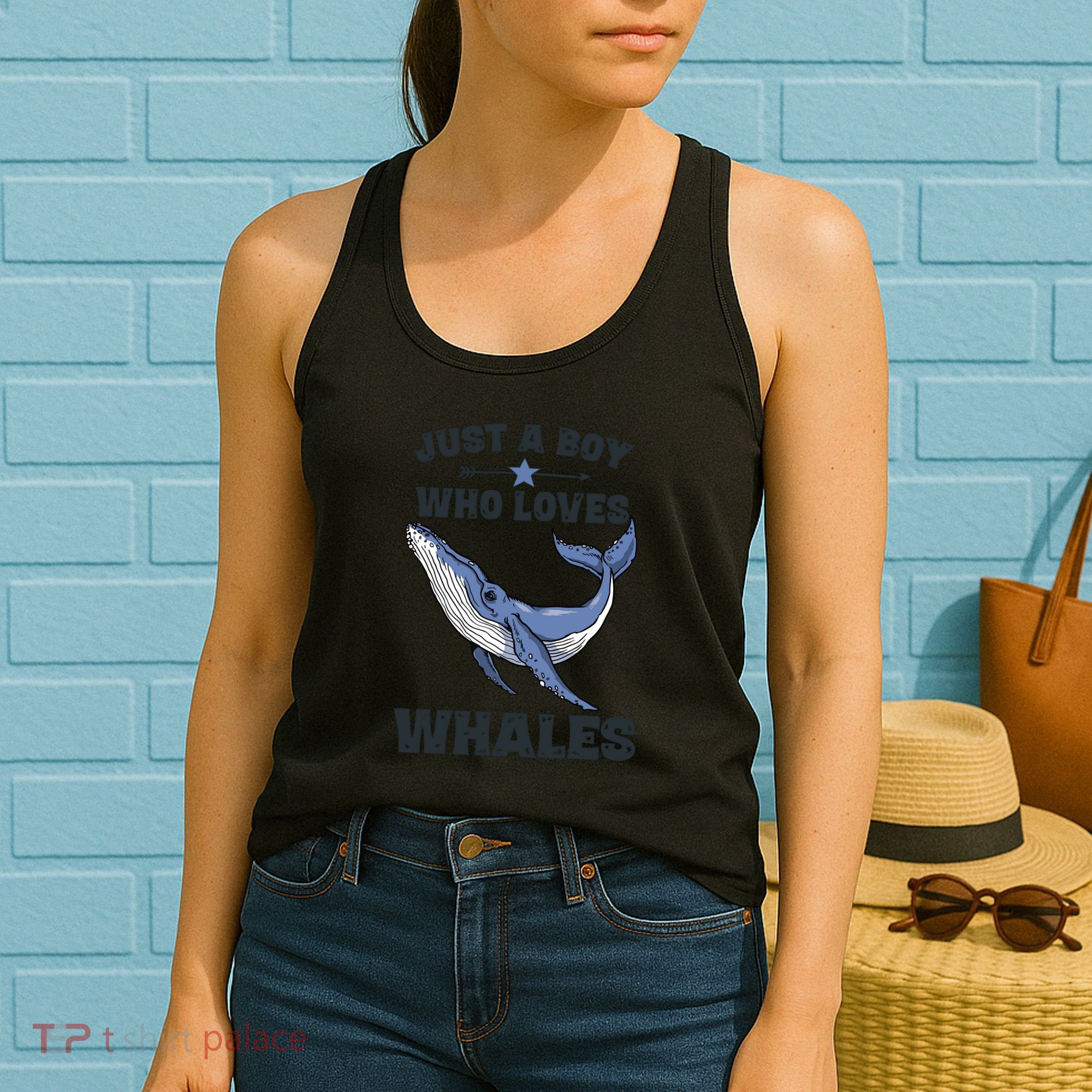 Just A Who Loves Whales Funny Whale Gift Women's Tank Top