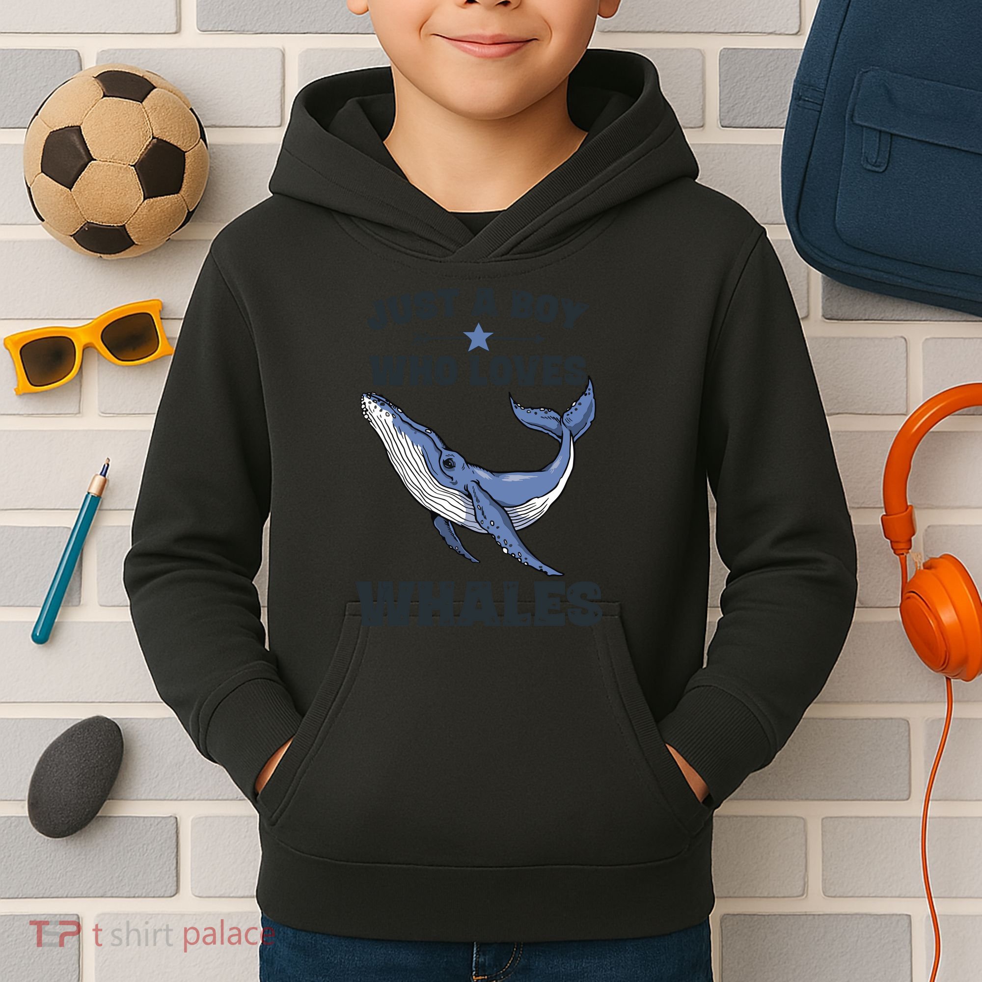 Just A Who Loves Whales Funny Whale Gift Kids Hoodie