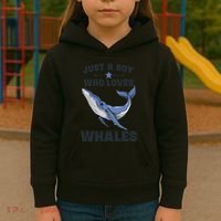 Just A Who Loves Whales Funny Whale Gift Kids Hoodie thumb 3