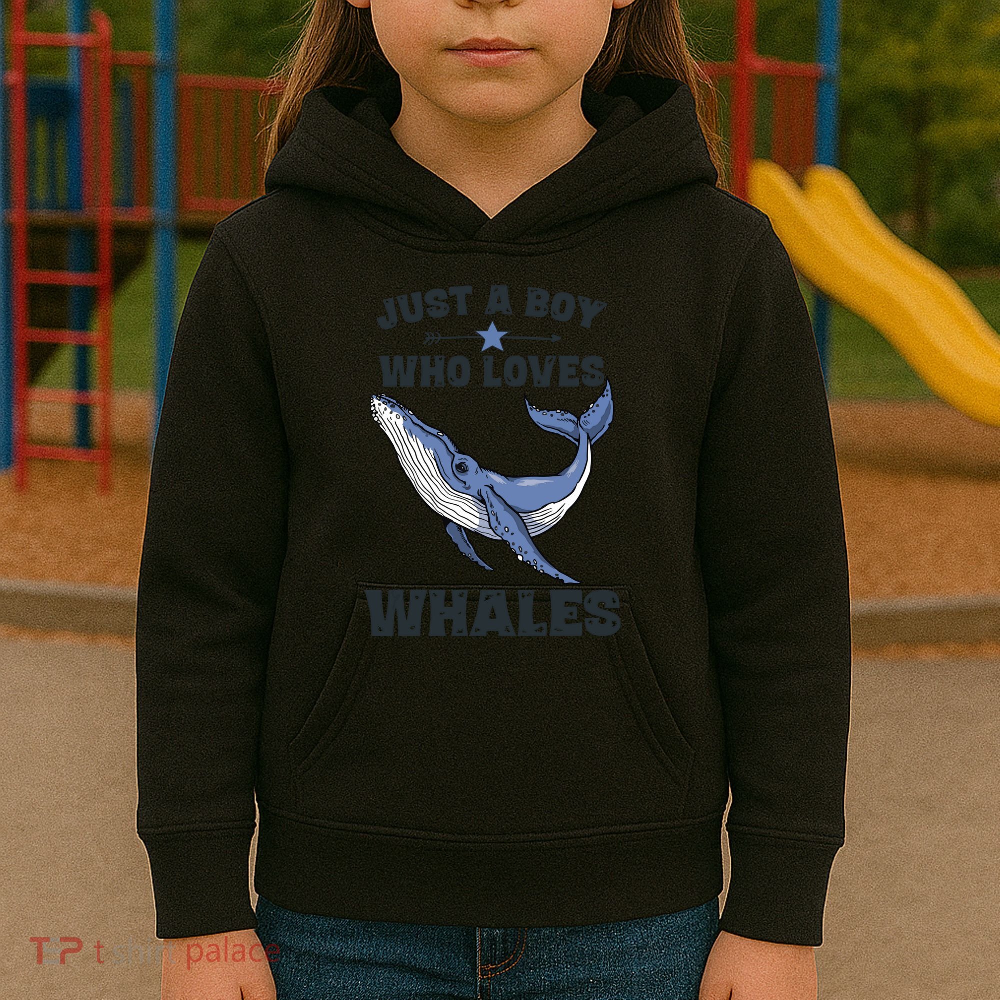 Just A Who Loves Whales Funny Whale Gift Kids Hoodie