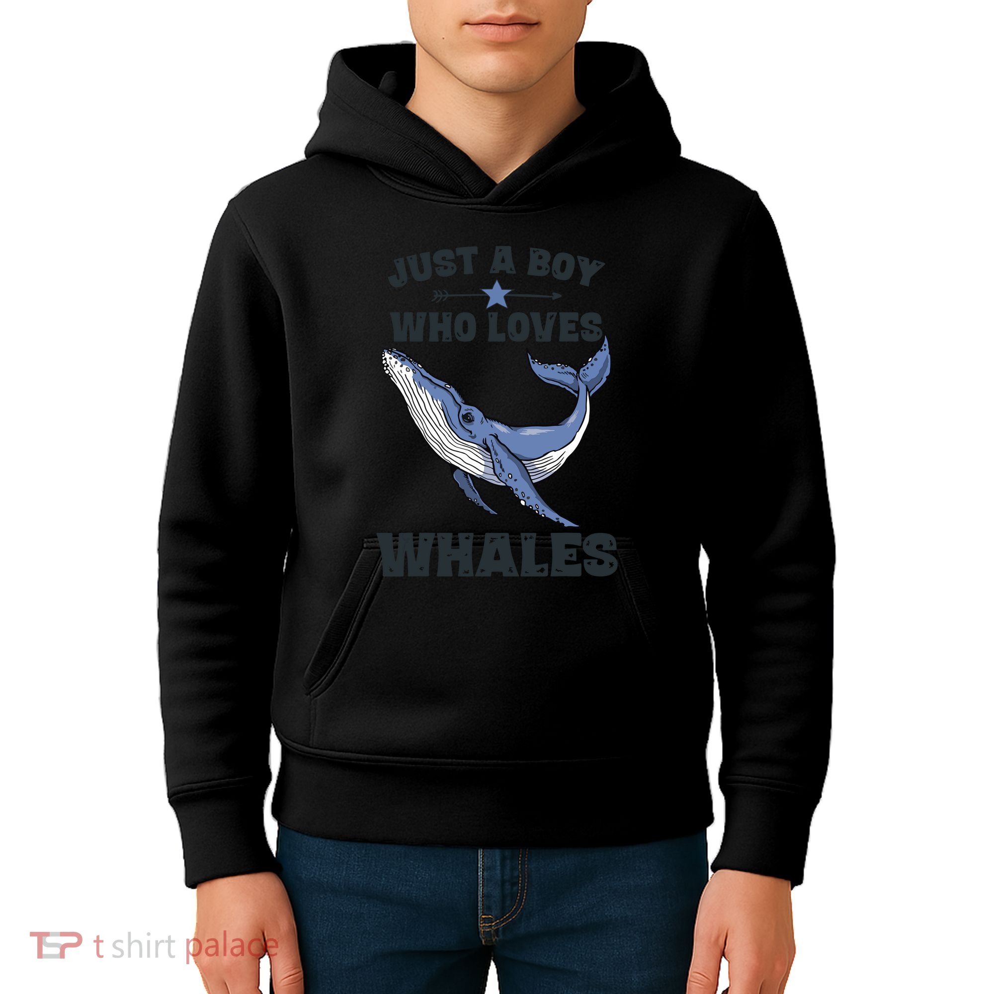 Just A Who Loves Whales Funny Whale Gift Kids Hoodie