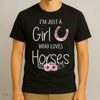 Just A Who Loves Horses Horse T-Shirt thumb 3
