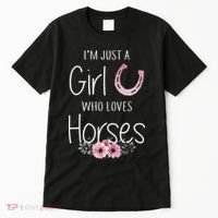 Just A Who Loves Horses Horse Tall T-Shirt thumb 0