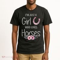 Just A Who Loves Horses Horse Tall T-Shirt thumb 2
