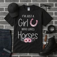 Just A Who Loves Horses Horse Tall T-Shirt thumb 3