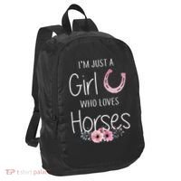Just A Who Loves Horses Horse Port Authority Crush Ripstop Backpack thumb 0
