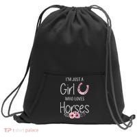 Just A Who Loves Horses Horse Sweatshirt Cinch Pack Bag thumb 0