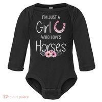 Just A Who Loves Horses Horse Baby Long Sleeve Bodysuit thumb 0