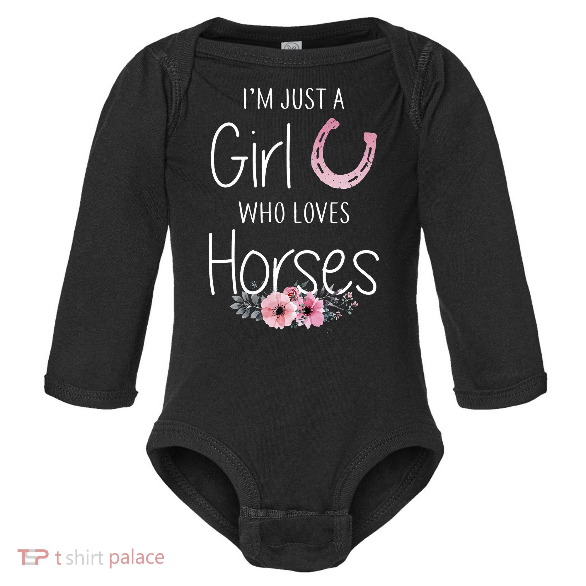 Just A Who Loves Horses Horse Baby Long Sleeve Bodysuit