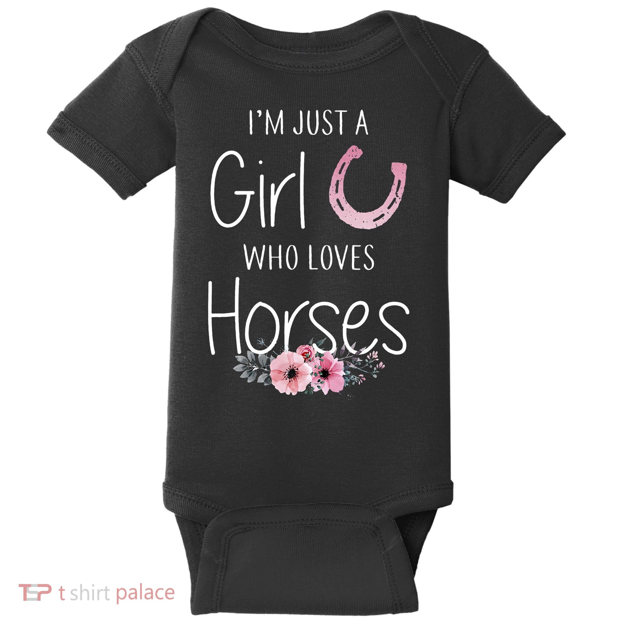 Just A Who Loves Horses Horse Baby Bodysuit