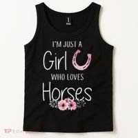 Just A Who Loves Horses Horse Tank Top thumb 2
