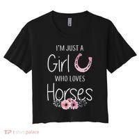 Just A Who Loves Horses Horse Women's Crop Top Tee thumb 0