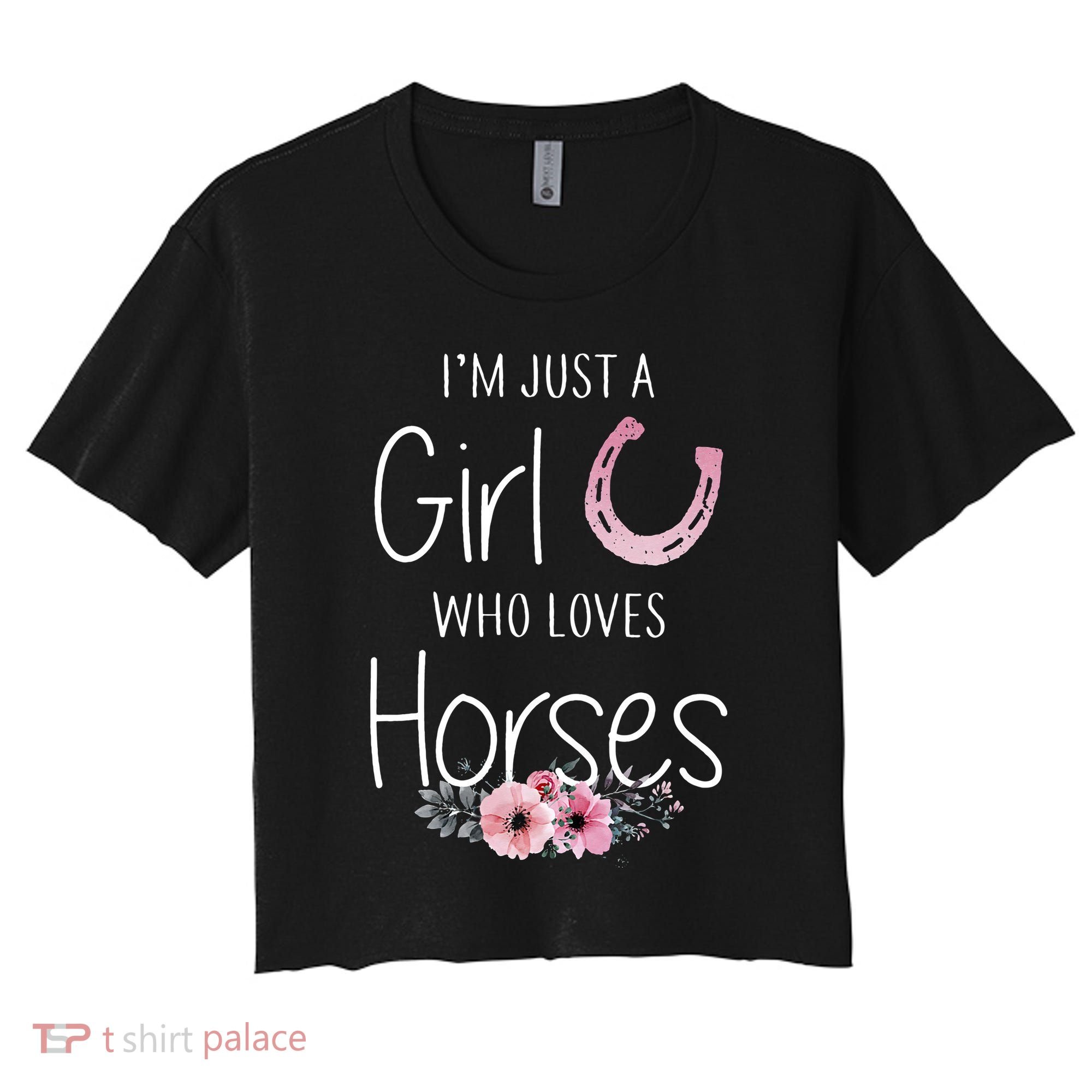 Just A Who Loves Horses Horse Women's Crop Top Tee