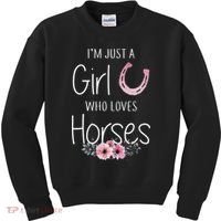 Just A Who Loves Horses Horse Kids Sweatshirt thumb 0