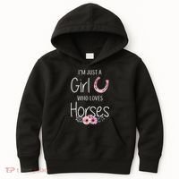 Just A Who Loves Horses Horse Kids Hoodie thumb 0