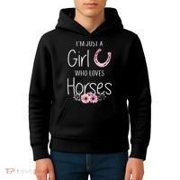 Just A Who Loves Horses Horse Kids Hoodie thumb 4