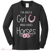Just A Who Loves Horses Horse Kids Long Sleeve Shirt thumb 0