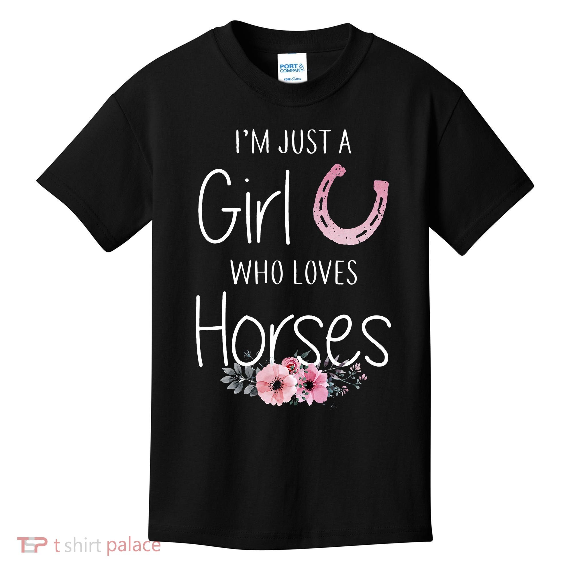 Just A Who Loves Horses Horse Kids T-Shirt