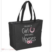 Just A Who Loves Horses Horse Tote Bag thumb 2