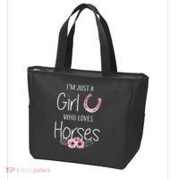 Just A Who Loves Horses Horse Tote Bag thumb 3