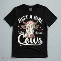 Just a  Who Loves Cows Funny Cute Cow for Girls  T-Shirt thumb 5