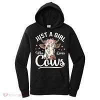 Just a  Who Loves Cows Funny Cute Cow for Girls  Women's Hoodie thumb 0