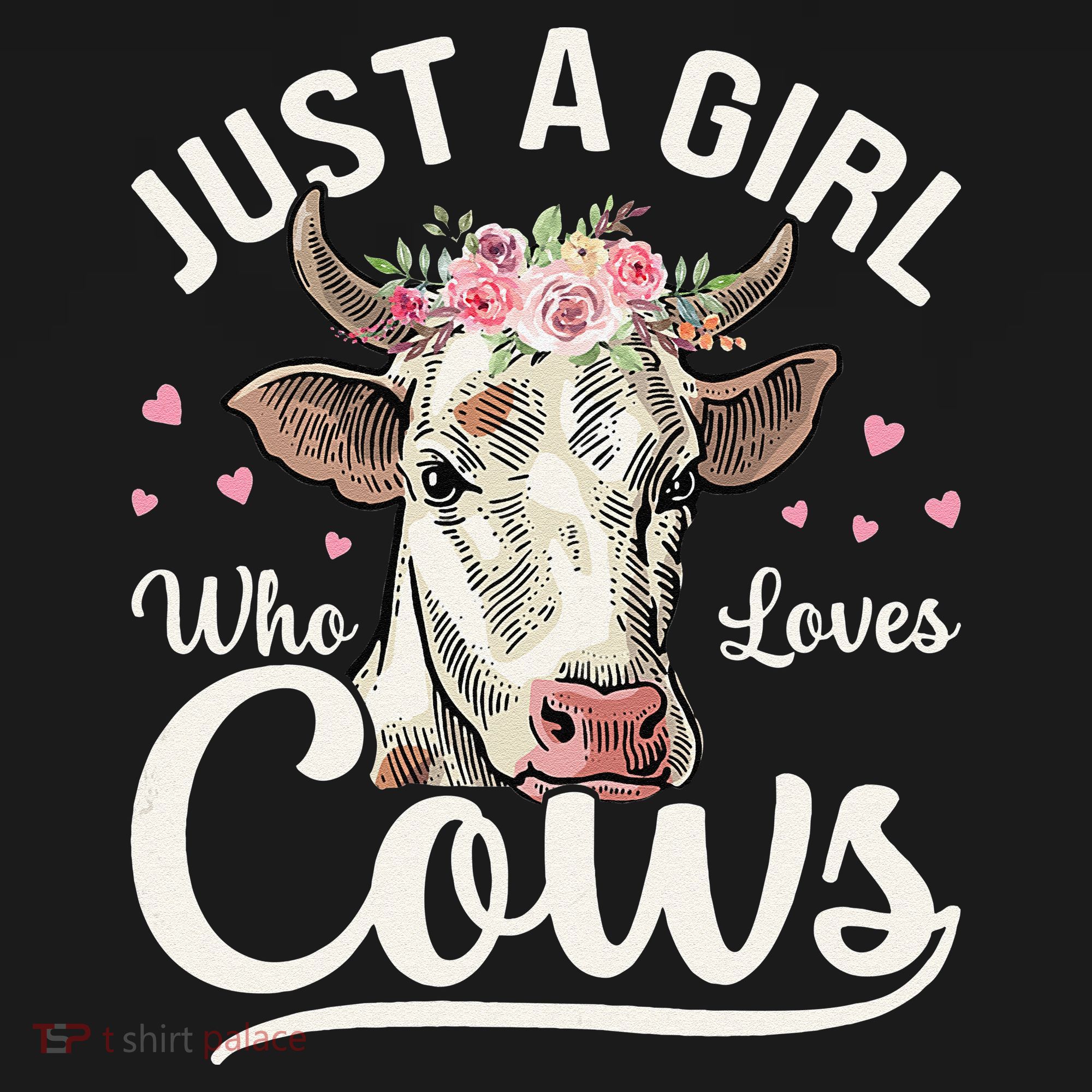 Just a  Who Loves Cows Funny Cute Cow for Girls  Women's Hoodie