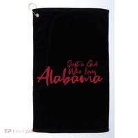 Just A Who Loves Alabama S Cute Alabama Gift Golf Towel thumb 0