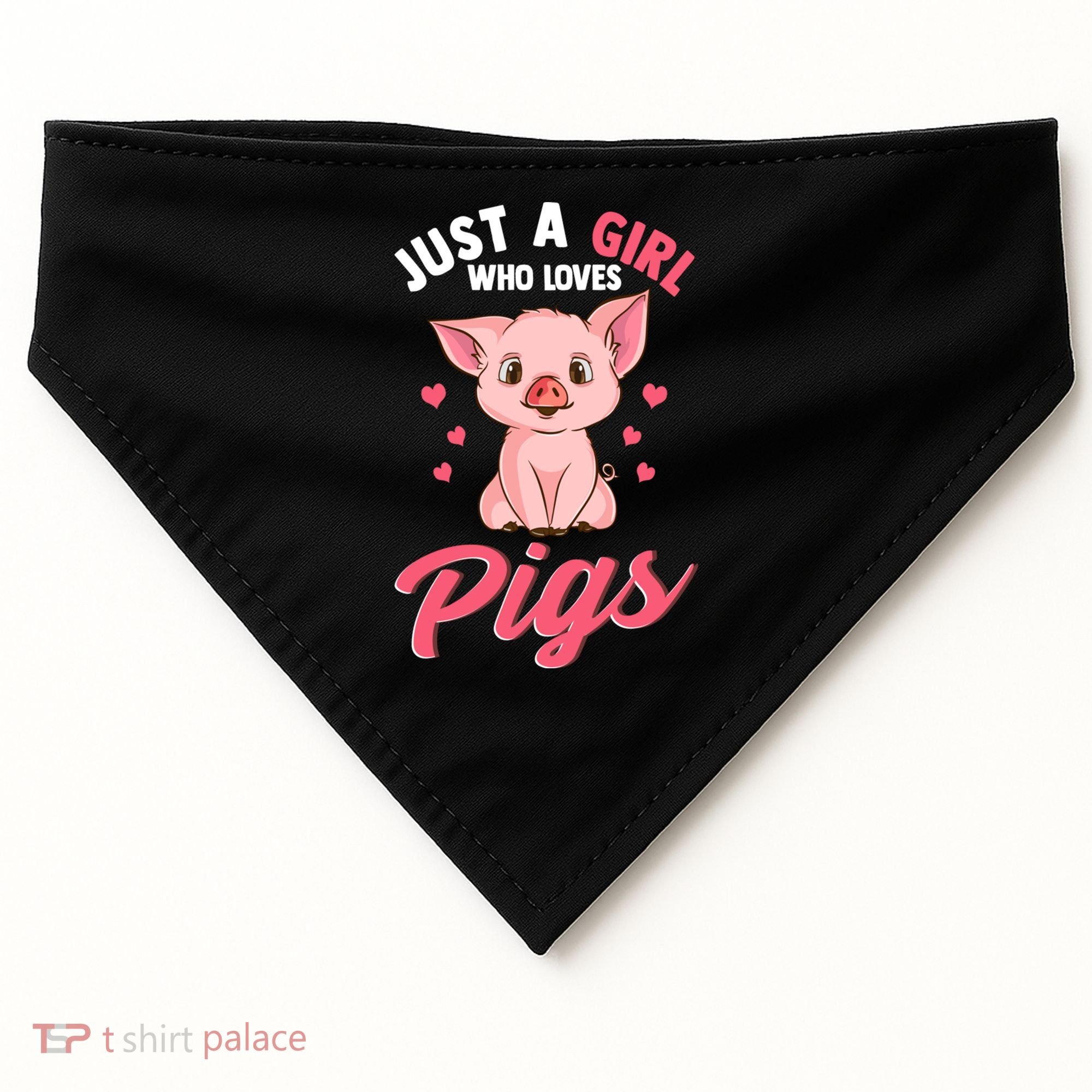 Just A Who Loves Pigs Hog Lover Cute Farmer Gift USA-Made Doggie Bandana
